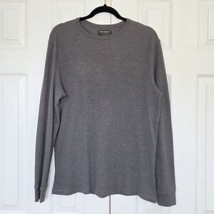 MENS JOHN BARTLETT CONSENSUS GRAY THERMAL LONG SLEEVE HENLEY SMALL